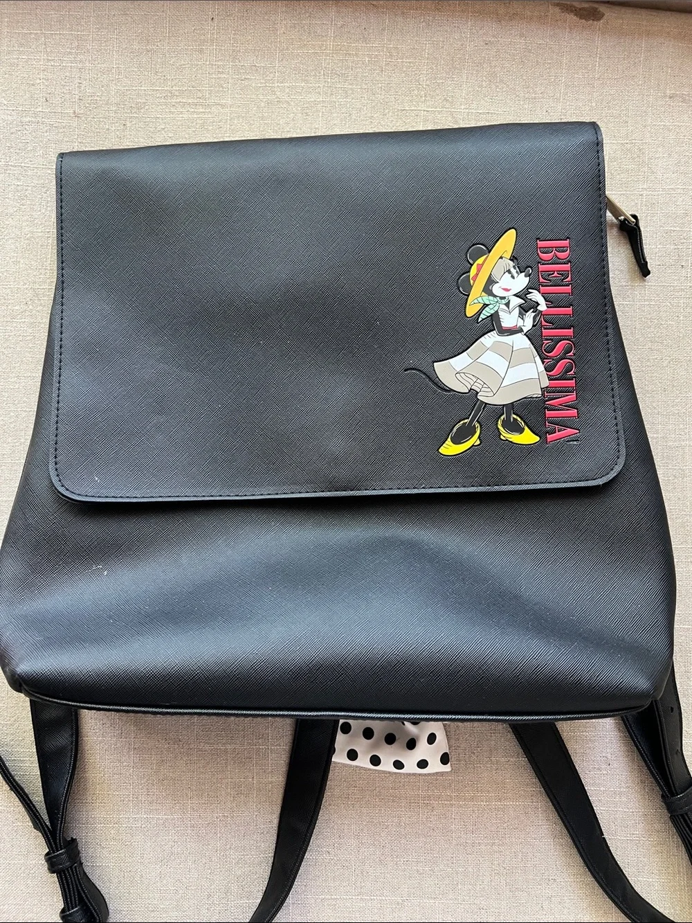 Disney Black Backpack Minnie Mouse- Italy Epcot World Showcase